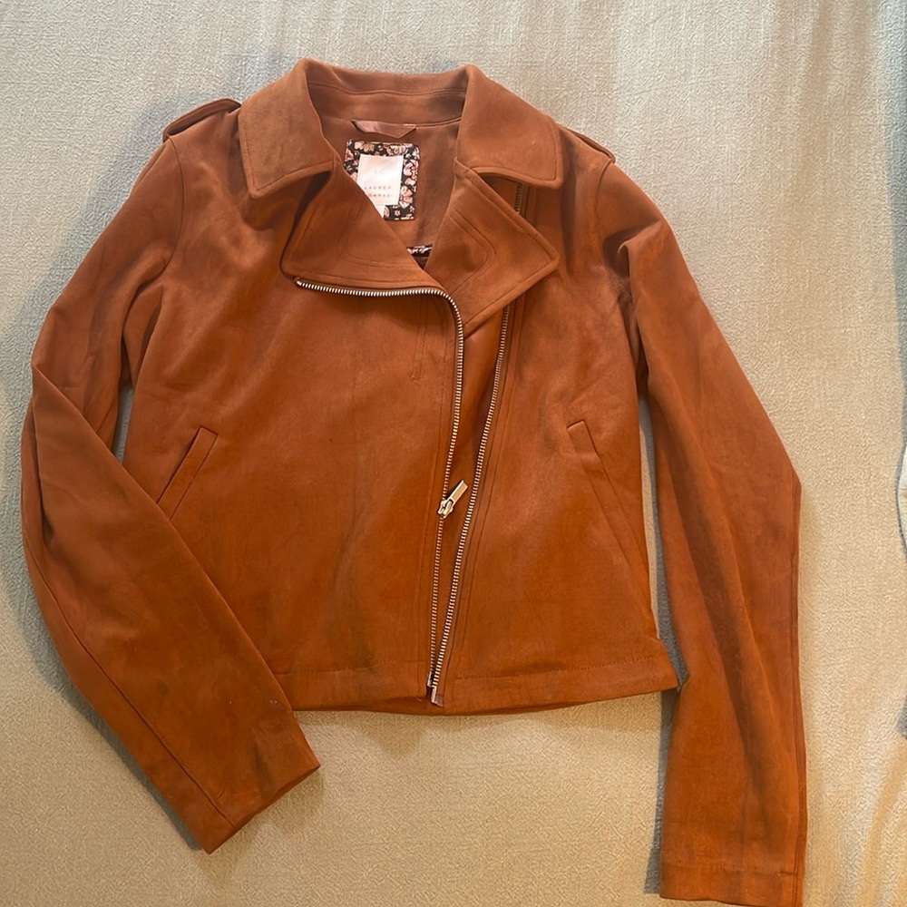 NWOT faux suede moto jacket